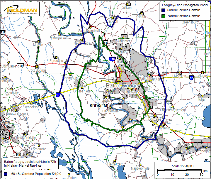 KDDK(FM) 105.5 Coverage Map